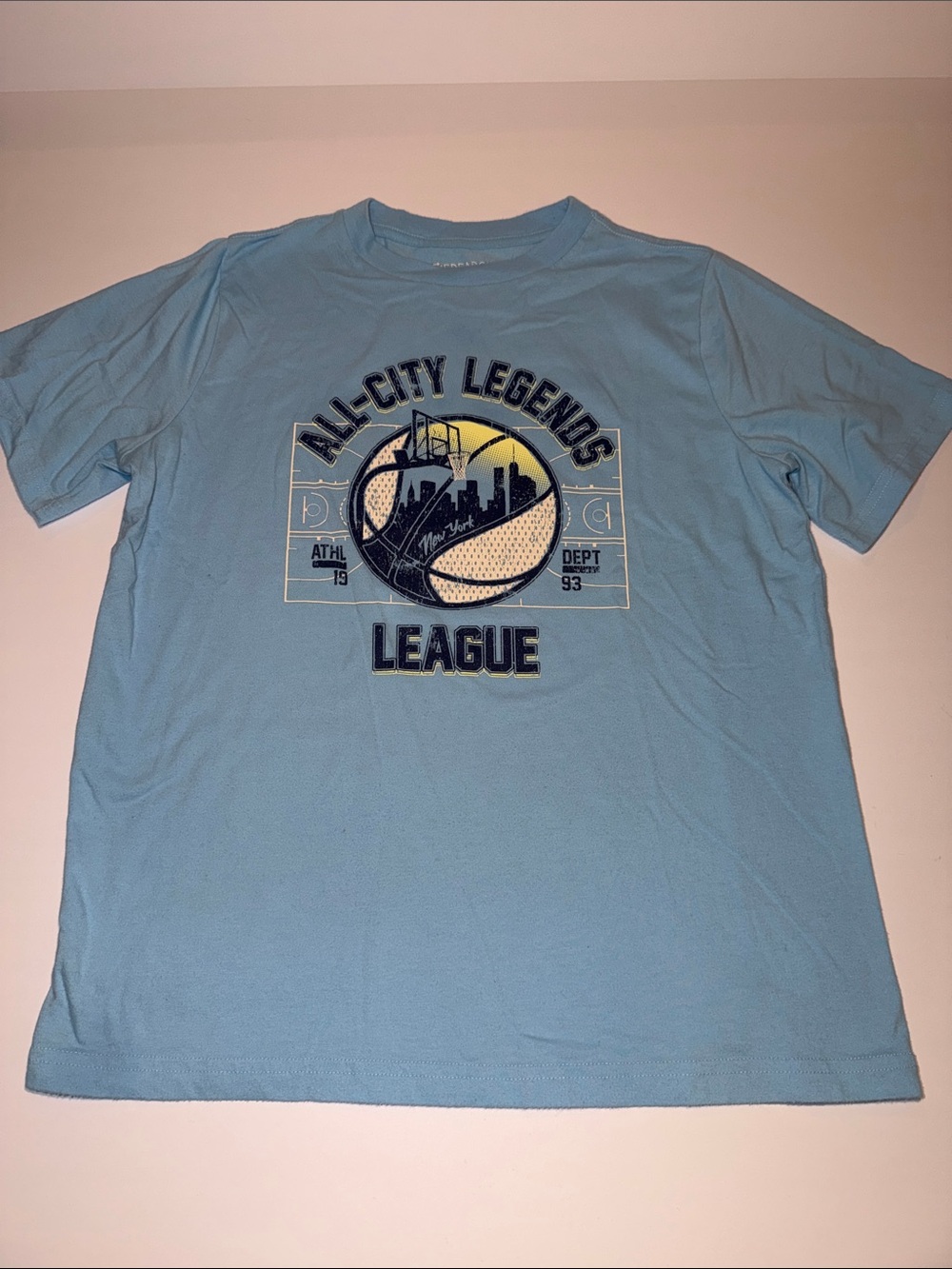 Boy’s All-City Legends League Graphic Tee - Sky Blue - Large Husky